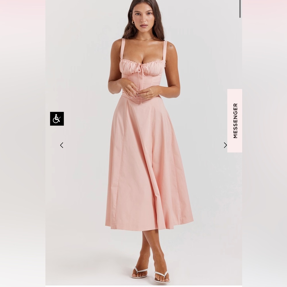 HOUSE OF CB L D-DD Carmen blush baby pink dress